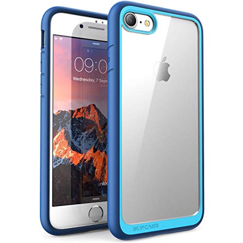 SUPCASE Hülle für iPhone SE 2022 5G, iPhone 7 / iPhone 8 / iPhone SE 2020 Handyhülle Bumper Case Transparent Schutzhülle [Unicorn Beetle Style], Blau von SupCase