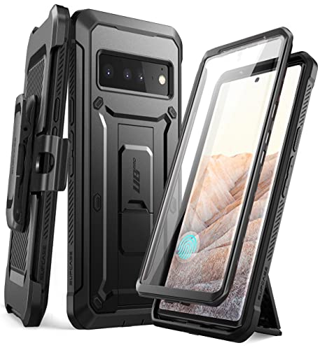 SUPCASE Outdoor Hülle für Google Pixel 6 Pro (6.7'') 360 Grad Handyhülle Bumper Case Robust Schutzhülle Cover [Unicorn Beetle Pro] mit Displayschutz und Gürtelclip 2021 Ausgabe (Schwarz) von SupCase