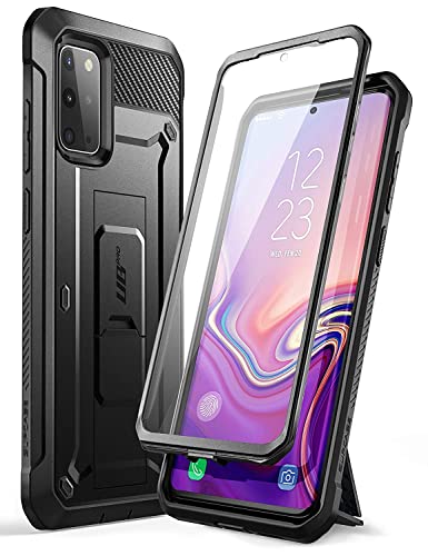 SUPCASE Outdoor Hülle für Samsung Galaxy S20+ Plus (6.7") Handyhülle Bumper Case 360 Grad Schutzhülle Cover [Unicorn Beetle Pro] mit Integriertem Displayschutz, Gürtelclip und Ständer (Schwarz) von SupCase