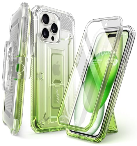 SUPCASE Outdoor Hülle für iPhone 15 Pro Max (6.7") Handyhülle 360 Grad Case Bumper Schutzhülle Cover [Unicorn Beetle Pro] mit Displayschutz 2023 Ausgabe, Grün von SupCase
