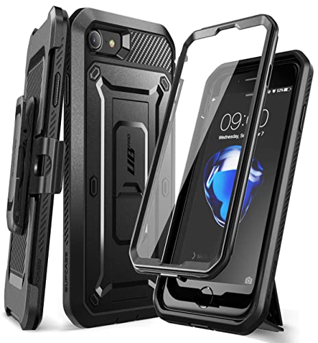 SUPCASE Outdoor Hülle für iPhone SE 2022 / 2020 iPhone 8 Handyhülle iPhone 7 Case Bumper Schutzhülle [Unicorn Beetle Pro] mit Displayschutz, Schwarz von SupCase