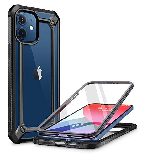 SUPCASE Transparent Hülle für iPhone 12 mini (5.4") Handyhülle 360 Grad Case Bumper Schutzhülle Cover [EXO Pro] mit Displayschutz 2020, Schwarz von SupCase
