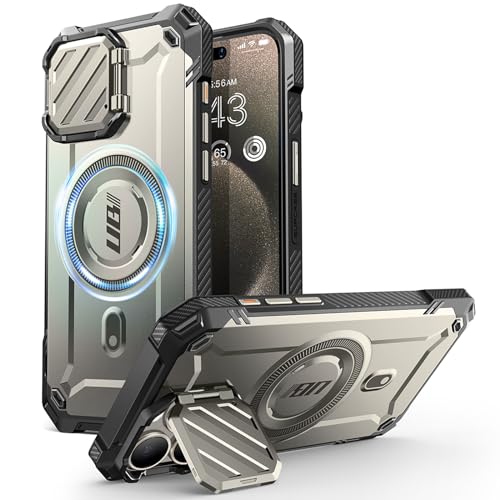 SUPCASE UB Mag XT für iPhone 14 / iPhone 13 Hülle mit Kameraschutz, Robust Handyhülle Bumper Case Schutzhülle Kompatibel mit MagSafe mit Ständer (Grau) von SupCase