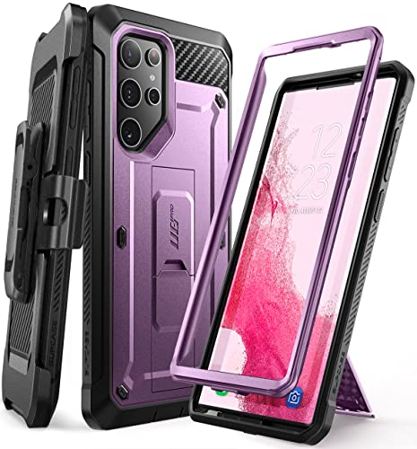 SUPCASE Unicorn Beetle Pro Dual Layer Rugged Holster Case für Samsung Galaxy S22 Ultra 5G (2022), Metallic Purple von SupCase
