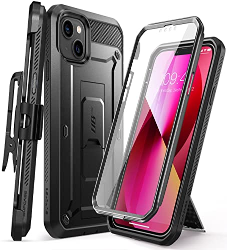 SUPCASE Unicorn Beetle Pro Ganzkörper Rugged Holster Schutzhülle für 6,1 Zoll iPhone 13 (2021), Thermoplastisches Polyurethan (TPU) Polycarbonat, mit Eingebauter Displayschutz, Schwarz von SupCase