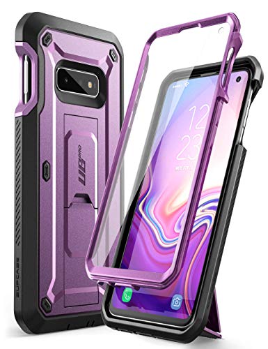 SUPCASE Unicorn Beetle Pro Series Full-Body Rugged Holster & Kickstand Case mit integriertem Displayschutz für 5,8 Zoll Samsung Galaxy S10e (2019), Metallic Purple von SupCase