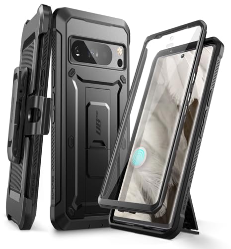 SUPCASE Unicorn Beetle Pro Series Hülle für Google Pixel 8 Pro mit Ständer, [Eingebauter Displayschutz] [Militärischer Schutz] 360 Vollschutz Holster Handyhülle für Pixel 8 Pro (2023), Schwarz von SupCase