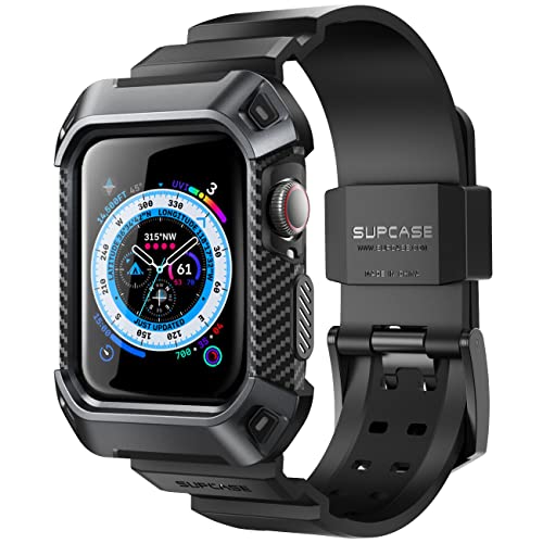 SUPCASE [Unicorn Beetle Pro entworfen für Apple Watch Series 8/7/6/SE/5/4 [41/40 mm], robuste Schutzhülle mit Armbändern (schwarz) von SupCase