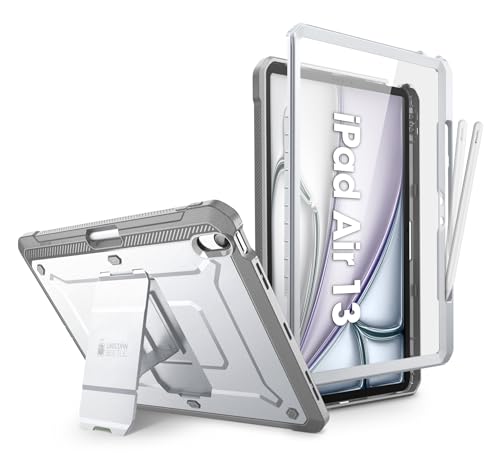 SUPCASE für iPad Air 13 Zoll Hülle M3/M2 (2025/2024), Bumper Case 360 Grad Schutzhülle Cover [Unicorn Beetle Pro] mit Displayschutz & Stifthalter & Ständer für für iPad Air 13 Zoll (Weiß) von SupCase