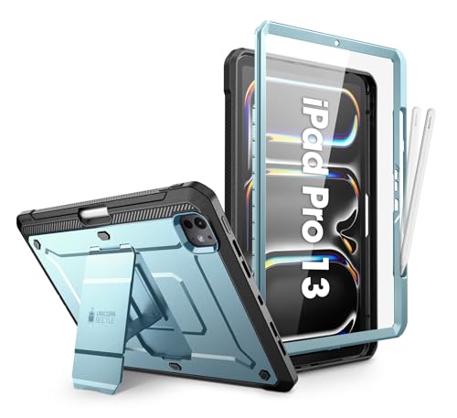 SUPCASE für iPad Pro 13 Zoll Hülle M4 2024 7th Generation mit Stifthalter Bumper Case 360 Grad Schutzhülle Cover [Unicorn Beetle Pro] mit Displayschutz und Ständer für iPad Pro 13 Zoll M4 (Blau) von SupCase