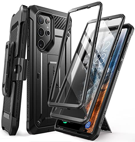 SupCase Outdoor Hülle für Samsung Galaxy S22 Ultra (6.8") 5G [Unicorn Beetle Pro] mit 2 Vorderseite (ohne Displayschutz + mit Displayschutz) 2022 Ausgabe (Schwarz) von SupCase