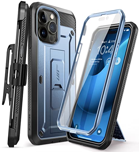 SupCase Outdoor Hülle für iPhone 14 Pro (6,1 Zoll) Handyhülle 360 Grad Case Bumper Schutzhülle Cover [Unicorn Beetle Pro] mit Displayschutz 2022 Edition (Blau) von SUPCASE