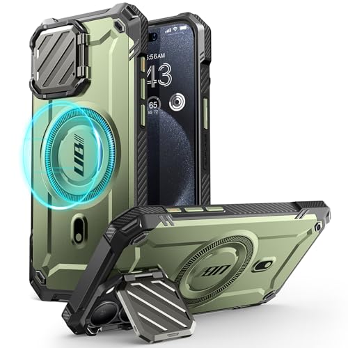SUPCASE UB Mag XT Hülle für iPhone 15 Pro Max 6,7 Zoll (2023) mit Kameraschutz, [Kompatibel mit MagSafe] Robuste Schutzhülle mit integriertem Ständer (Guldan) von SUPCASE