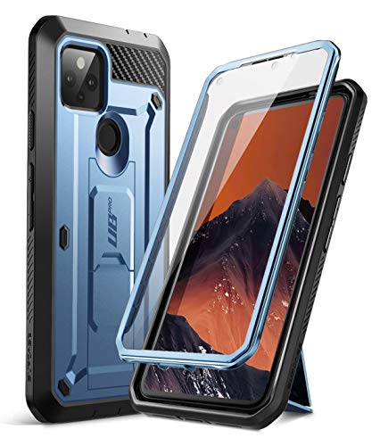 SUPCASE Unicorn Beetle Pro Series Full Body Rugged Holster Case mit integriertem Displayschutz für 6,2 Zoll Google Pixel 4A 5G (2020), Metallic Blue von SupCase