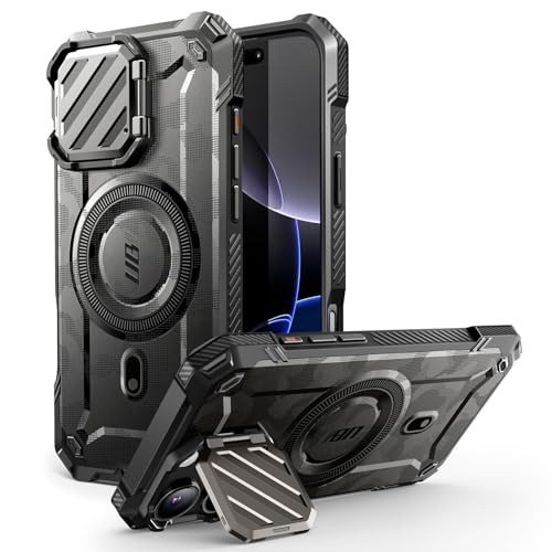 SupCase für iPhone 16 Pro Hülle mit Kameraschutz [Kompatibel mit MagSafe] Dünne Handyhülle Bumper Case Magnetische Schutzhülle mit Ständer [UB Mag XT] für iPhone 16 Pro 6.3'' 2024 (CamoGrau) von SupCase