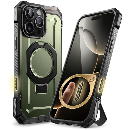 SupCase für iPhone 16 Pro Hülle mit Ständer (Unicorn Beetle Grip), [Kompatibel mit MagSafe] Slim Schutzhülle Robust Case Magnetische Handyhülle für iPhone 16 Pro 6.3‘’ 2024 (Grün) von SupCase
