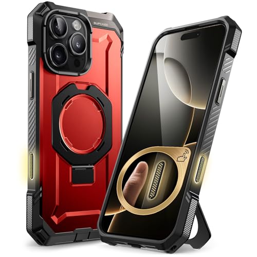 SupCase für iPhone 16 Pro Hülle mit Ständer (Unicorn Beetle Grip), [Kompatibel mit MagSafe] Slim Schutzhülle Robust Case Magnetische Handyhülle für iPhone 16 Pro 6.3‘’ 2024 (Rot) von SupCase