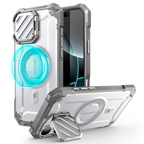 SupCase für iPhone 16 Pro Max Hülle mit Kameraschutz [Kompatibel mit MagSafe] Dünne Handyhülle Bumper Case Magnetische Schutzhülle mit Ständer [UB Mag XT] für iPhone 16 Pro Max 6.9'' 2024 (Weiß) von SupCase