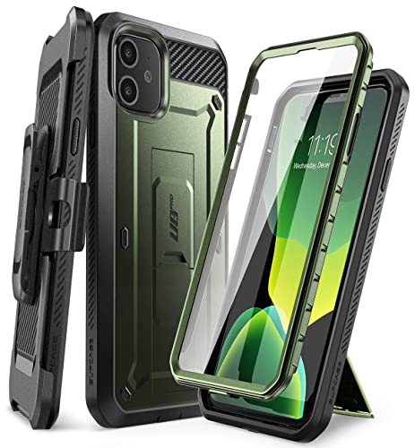 SupCase iPhone 11 Hülle 360 Grad Handyhülle Outdoor Case Bumper Schutzhülle Full Cover [Unicorn Beetle Pro] mit Integriertem Displayschutz und Gürtelclip 6.1 Zoll 2019 Ausgabe (Grün) von SupCase