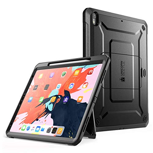 Supcase Unicorn Beetle Pro Series Ganzkörper-Robuste Kickstand Schutzhülle mit Apple Pencil Kompatibel für 12,9 Zoll Pro (2018 Release), Schwarz von SupCase