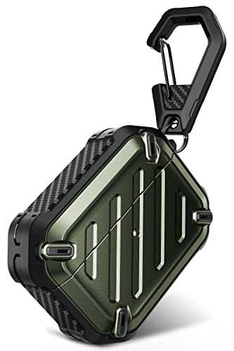 Supcase Unicorn Beetle Pro Series Ganzkörper Robuste Schutzhülle mit Karabiner für Air Pods Pro (2022/2019), Dunkelgrün von SUPCASE