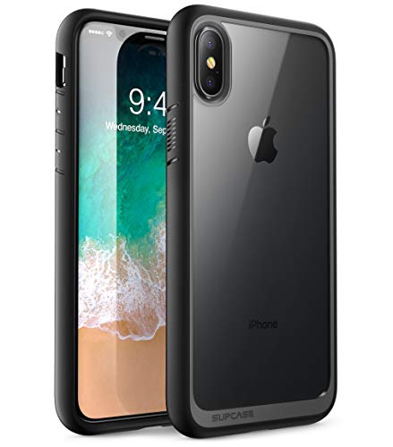 Supcase iPhone X / iPhone XS Hülle Unicorn Beetle Style Handyhülle Transparent Backcover, Schwarz - 5.85 Zoll von SupCase