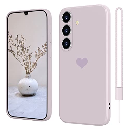 SupVict Samsung Galaxy A54 5G Hülle Silikon Case mit Herz, Hanyhülle Samsung Galaxy A54 5G Dünn mit Microfiber, Kratzfeste Rundumschutz Case Stoßfest Slim Hülle für Samsung Galaxy A54 5G 6.4'' Lila von SupVict