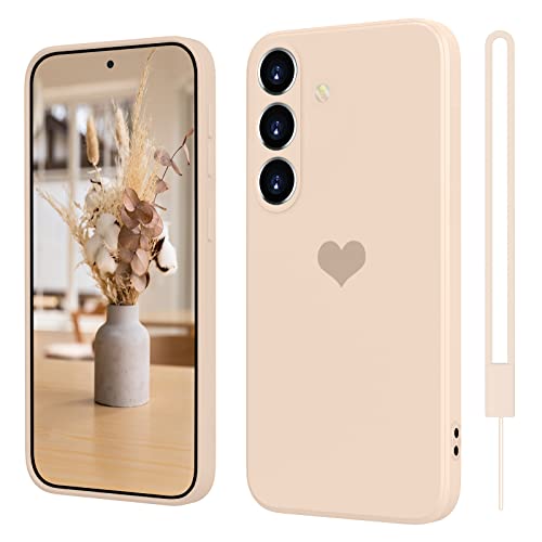 SupVict Samsung Galaxy A54 5G Hülle Silikon Case mit Herz, Hanyhülle Samsung Galaxy A54 5G Dünn mit Microfiber, Kratzfeste Rundumschutz Case Stoßfest Slim Hülle für Samsung Galaxy A54 5G 6.4'' Khaki von SupVict