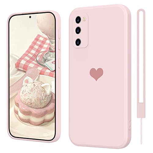 SupVict Samsung Galaxy S20 FE Hülle Silikon Case mit Herz, Hanyhülle Samsung Galaxy S20 FE mit Microfiber, Kratzfeste Rundumschutz Case Stoßfest Slim Hülle für Samsung S20 FE 4G 5G Rosa von SupVict