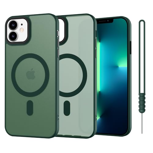 SupVict iPhone 11 Hülle Magnetisch, Hanyhülle iPhone 11 mit MagSafe Matte Clear Leicht Dünn Robust rutschfest Anti-Gelb Kratzfest Schutz Stoßfeste Hülle iPhone 11 6.1'' Grün SupVict iPhone 11 Hülle Magnetisch, Hanyhülle iPhone 11 mit MagSafe Matte Clear Leicht Dünn Robust rutschfest Anti-Gelb Kratzfest Schutz Stoßfeste Hülle iPhone 11 6.1'' Grün von SupVict