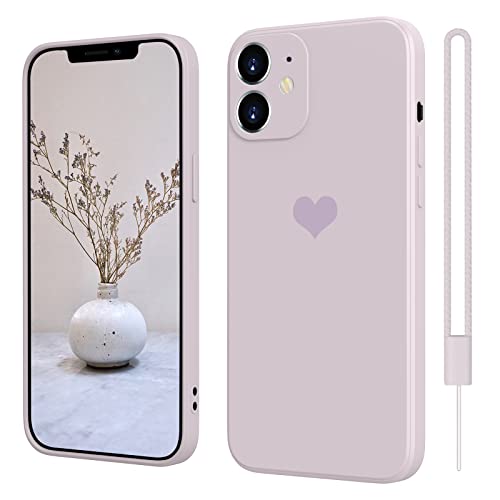 SupVict iPhone 11 Hülle Silikon Case Herz, Hanyhülle iPhone 11 Ultra Dünn mit Microfiber, Kratzfeste Rundumschutz Case Stoßfest Slim Schutz Hülle für iPhone 11 6.1'' Lila von SupVict