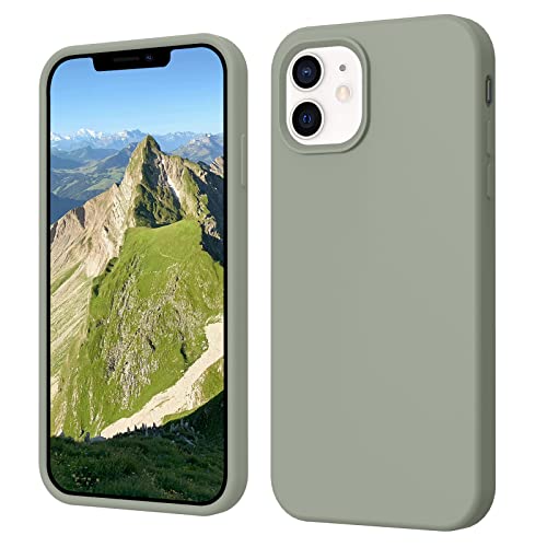 SupVict iPhone 12 Hülle iPhone 12 Pro Hülle Liquid Silikon Case, Hanyhülle iPhone 12/12 Pro Slim Kratzfest Flüssigsilikon Gummi Microfaser Futter Rundumschutz Case iPhone 12/12 Pro 6.1'' Kupfer Grün von SupVict