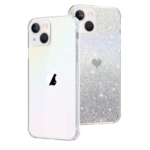 SupVict iPhone 13 Hülle Glitzer mit Herz, Hanyhülle iPhone 13 Transparent Fluoreszierend Schillernd Dünn, Kratzfeste Rundumschutz Stoßfest Slim Schutz Soft TPU Hülle für iPhone 13 Glitzer Schwarz SupVict iPhone 13 Hülle Glitzer mit Herz, Hanyhülle iPhone 13 Transparent Fluoreszierend Schillernd Dünn, Kratzfeste Rundumschutz Stoßfest Slim Schutz Soft TPU Hülle für iPhone 13 Glitzer Schwarz von SupVict