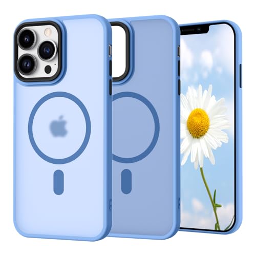 SupVict iPhone 13 Pro Max Hülle mit MagSafe, Hanyhülle iPhone 13 Pro Max Magnetisch Matte Clear Leicht Dünn Robust rutschfest Anti-Gelb Kratzfest Schutz Stoßfeste Hülle iPhone 13 Pro Max Mint Blau von SupVict