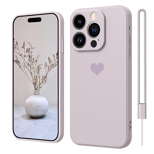 SupVict iPhone 15 Pro Hülle Silikon Case mit Herz, Hanyhülle iPhone 15 Pro Ultra Dünn mit Microfiber, Kratzfeste Rundumschutz Case Stoßfest Slim Schutz Hülle für iPhone 15 Pro 6.1'' Lila - Herz von SupVict