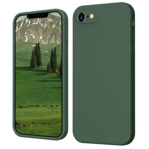 SupVict iPhone SE 3 Hülle 2022/2020 5G Silikon Case, iPhone 7/8/SE 2022 Hülle Ultra Dünn mit Microfiber, Kratzfeste Rundumschutz Case Stoßfest Slim Schutz Hülle für iPhone SE 2/SE 3 4.7'' Matte Grün von SupVict