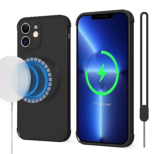 iPhone 11 Hülle Silikon Case, SupVict Hanyhülle iPhone 11 Case Kompatibel mit Magsafe Magnetisch Weich TPU Silikon Ultra Dünn Kratzfest Rundumschutz Schutz Hülle iPhone 11 6.1'' Schwarz von SupVict