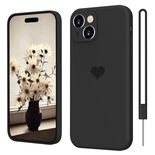 iPhone 15 Hülle Silikon Case mit Herz, SupVict Hanyhülle iPhone 15 Ultra Dünn mit Microfiber, Kratzfeste Rundumschutz Case Stoßfest Slim Schutz Hülle für iPhone 15 6.1'' Schwarz iPhone 15 Hülle Silikon Case mit Herz, SupVict Hanyhülle iPhone 15 Ultra Dünn mit Microfiber, Kratzfeste Rundumschutz Case Stoßfest Slim Schutz Hülle für iPhone 15 6.1'' Schwarz von SupVict