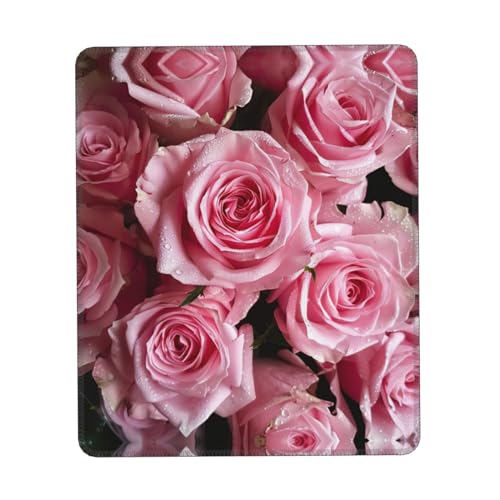 Supaidm Quadratisches Mauspad mit roten frischen Rosen, Gummi-Mauspad mit für Gaming, Büro, Mauspad von Supaidm