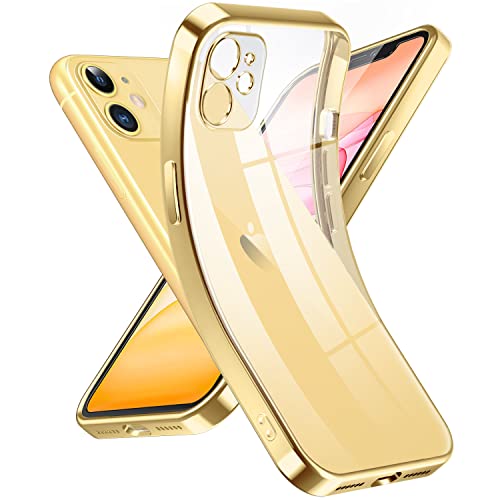 Supdeal Crystal Clear Hülle für iPhone 11, Niemals gelb mit Kameraschutz, Silikon Durchsichtig Handyhülle Weicher Passform, Ultra Dünn und Leicht Case Cover, 6,1", Gold Supdeal Crystal Clear Hülle für iPhone 11, Niemals gelb mit Kameraschutz, Silikon Durchsichtig Handyhülle Weicher Passform, Ultra Dünn und Leicht Case Cover, 6,1", Gold von Supdeal