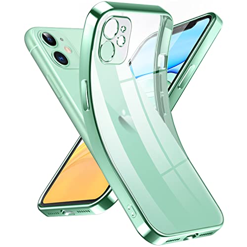 Supdeal Crystal Clear Hülle für iPhone 11, Niemals gelb mit Kameraschutz, Silikon Durchsichtig Handyhülle Weicher Passform, Ultra Dünn und Leicht Case Cover, 6,1", Hell Grün von Supdeal