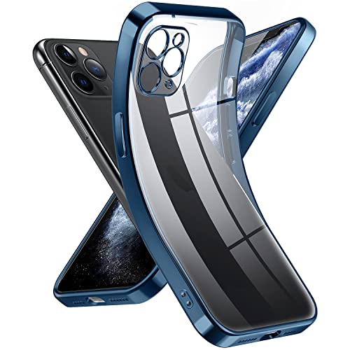 Supdeal Crystal Clear Hülle für iPhone 11 Pro, Niemals gelb mit Kameraschutz, Silikon Durchsichtig Handyhülle Weicher Passform, Ultra Dünn und Leicht Case Cover, 5,8", Blau von Supdeal