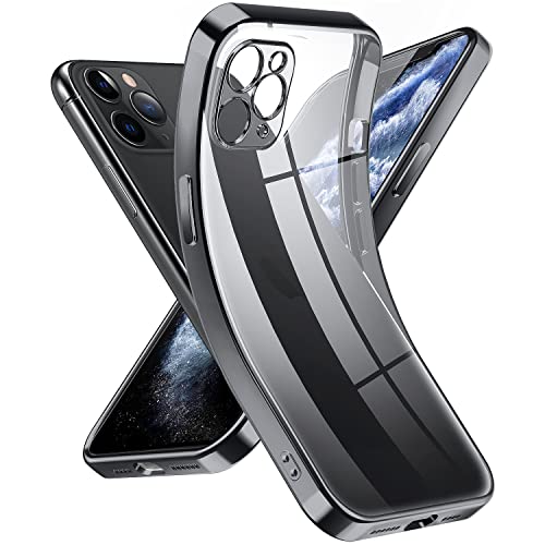Supdeal Crystal Clear Hülle für iPhone 11 Pro, Niemals gelb mit Kameraschutz, Silikon Durchsichtig Handyhülle Weicher Passform, Ultra Dünn und Leicht Case Cover, 5,8", Schwarz von Supdeal
