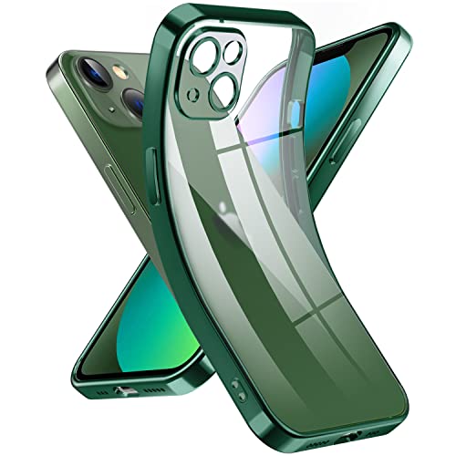 Supdeal Crystal Clear Hülle für iPhone 13, Niemals gelb mit Kameraschutz, Silikon Durchsichtig Handyhülle Weicher Passform, Ultra Dünn und Leicht Case Cover, 6,1 Zoll, Grün von Supdeal