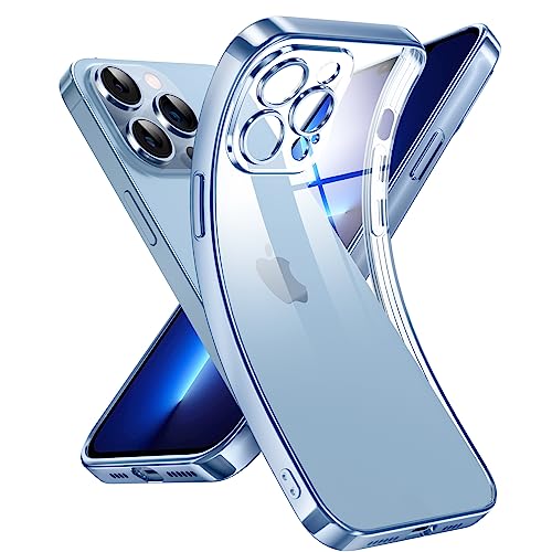 Supdeal Crystal Clear Hülle für iPhone 13 Pro Max, Niemals gelb mit Kameraschutz, Silikon Durchsichtig Handyhülle Weicher Passform, Ultra Dünn und Leicht Case Cover, 6,7 Zoll, Blau von Supdeal