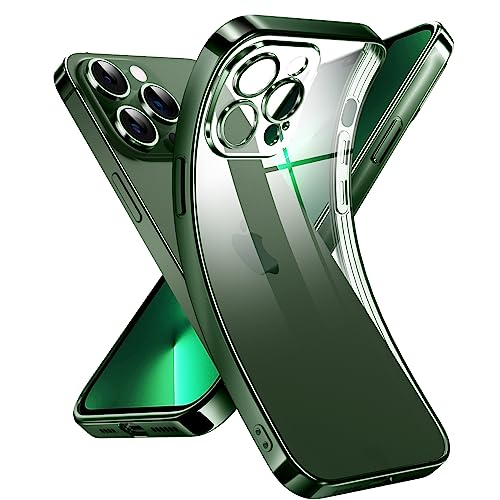 Supdeal Crystal Clear Hülle für iPhone 13 Pro Max, Niemals gelb mit Kameraschutz, Silikon Durchsichtig Handyhülle Weicher Passform, Ultra Dünn und Leicht Case Cover, 6,7 Zoll, Dunkel Grün Supdeal Crystal Clear Hülle für iPhone 13 Pro Max, Niemals gelb mit Kameraschutz, Silikon Durchsichtig Handyhülle Weicher Passform, Ultra Dünn und Leicht Case Cover, 6,7 Zoll, Dunkel Grün von Supdeal