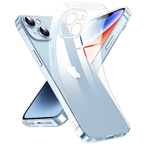 Supdeal Crystal Clear Hülle für iPhone 14, Niemals gelb mit Kameraschutz, Silikon Durchsichtig Handyhülle Weicher Passform, Ultra Dünn und Leicht Case Cover, 6,1 Zoll, Transparent von Supdeal