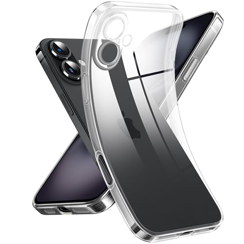 Supdeal Crystal Clear Hülle für iPhone 16, Niemals gelb mit Kameraschutz, Silikon Durchsichtig Handyhülle Weicher Passform, Ultra Dünn und Leicht Case Cover, 6,1 Zoll, Transparent von Supdeal