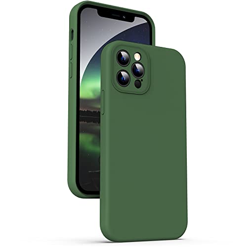Supdeal Liquid Silikon Hülle für iPhone 12 Pro, [Kameraschutz] [Anti Fingerabdruck] [Kabelloses Laden] Flüssige Silikon Handyhülle Schutzhülle, Eingebaute Mikrofaser Case Cover, 6,1", Grün von Supdeal