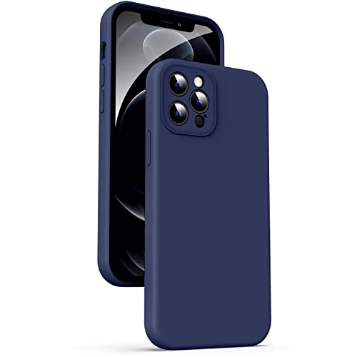Supdeal Liquid Silikon Hülle für iPhone 12 Pro Max, [Kameraschutz] [Mikrofaser] [3 Schicht Schützen] Flüssige Silikon Handyhülle, Ultra Dünn und Bequem zu halten Schutzhülle, 6,7 Zoll, Navy Blau von Supdeal